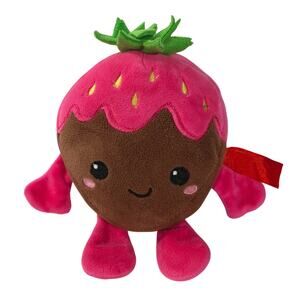 Dan Dee Chocolate Covered Strawberry Plush 6 Inch Pink Brown